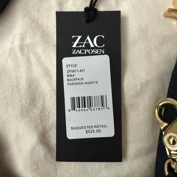 Zac Posen Biba Handbag and Backpack Genuine Leather in Parisian Nights - Picture 2 of 15